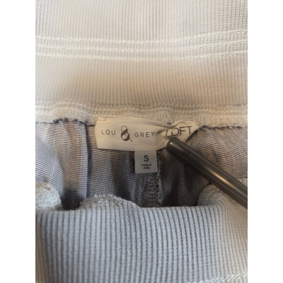 Lou & Grey Linen Pants Women's Small Grey Elastic Waist Drawstring Crop Jogger - Picture 6 of 11